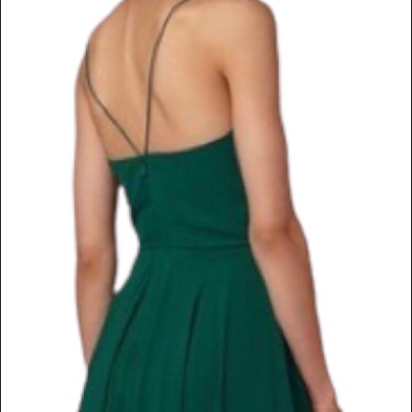 New BHLDN x Jenny Yoo Inesse 4 / Sm Green Chiffon V-Neck Circle Skirt Maxi Gown - Picture 3 of 8